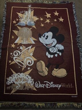 Vintage Walt Disney World Blanket Tapestry Quilt Castle Epcot
